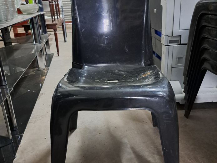 Black plastic chairs 