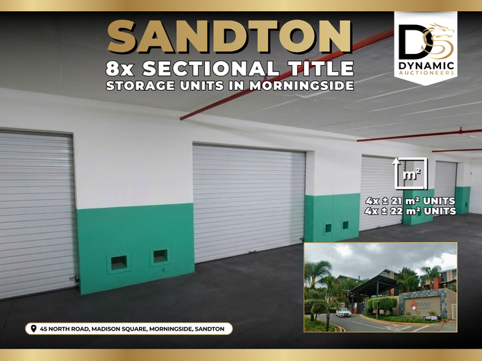 8 SECTIONAL-TITLE GARAGE & STORAGE UNITS IN MORNINGSIDE, SANDTON