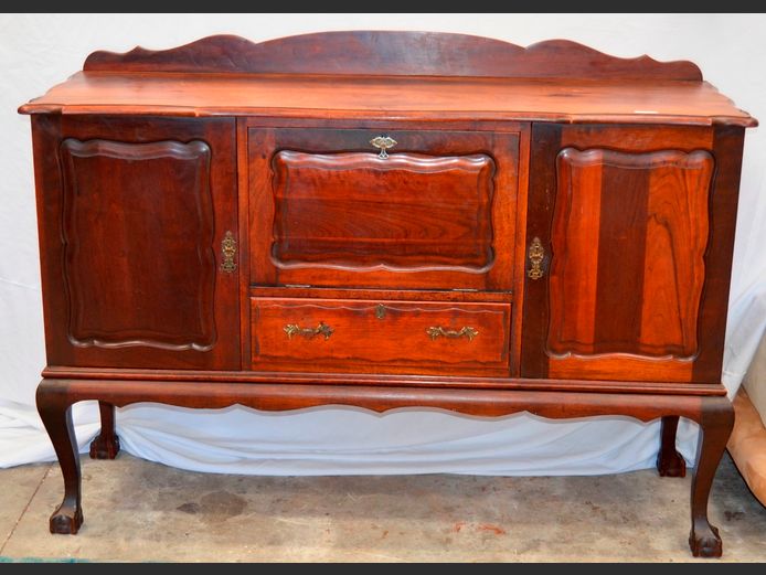 STINKWOOD BALL & CLAW 3-DOOR, SINGLE DRAWER SERVER, 150 x 49 x 108cm