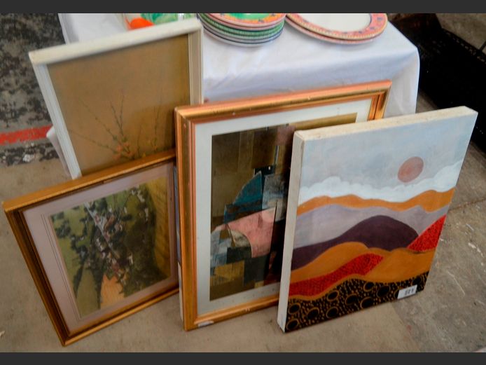 UNFRAMED ABSTRACT, FRAMED PRINTS, etc