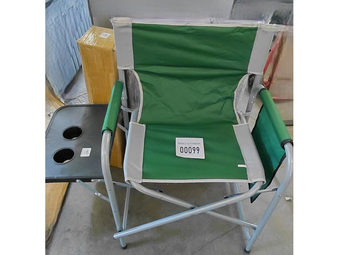 LOT OF 3 PORTABLE OUTDOOR FOLDING CAMPING CHAIR WITH SIDE TABLE 