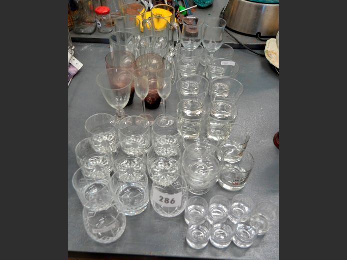 ASSORTED DRINKING GLASSES