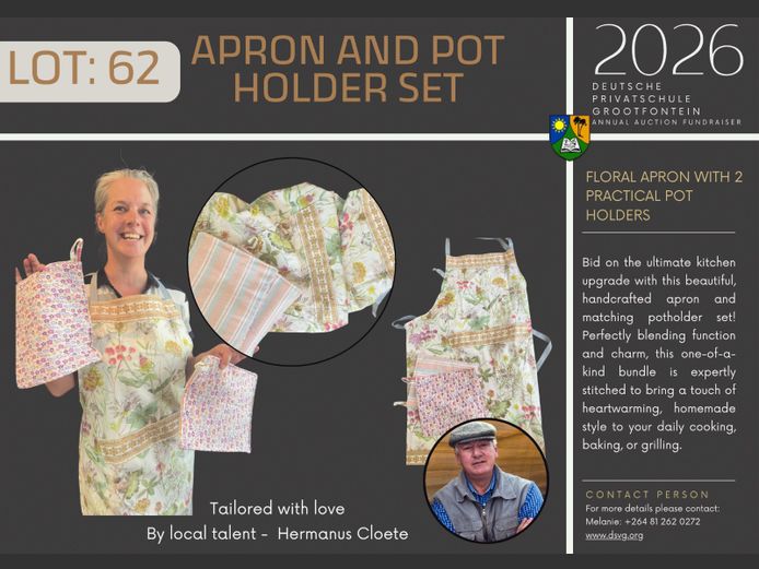 DEUTSCHE PRIVATSCHULE GROOTFONTEIN | APRON AND POT HOLDER SET