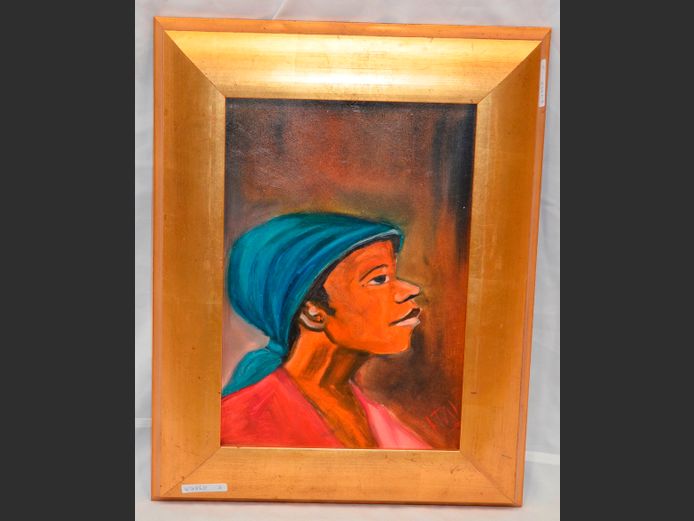 ITAI VAGANI AFRICAN WOMAN OIL ON CANVAS, 50 x 40cm [S6200]