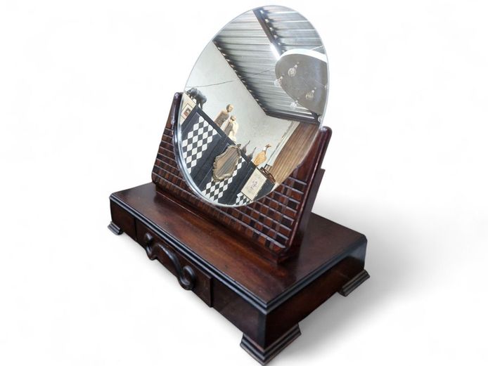 Art Deco Vanity Mirror Stand with Drawer