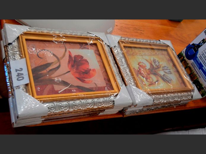LOT OF 6: FRAMED FLOWER PRINTS, 25 x 20cm