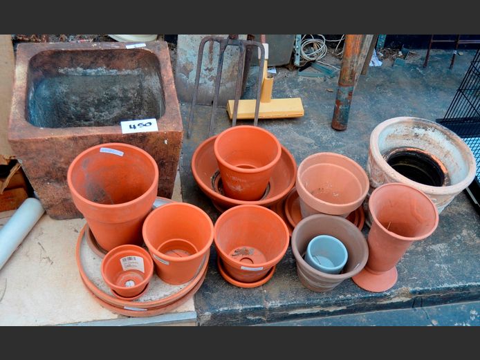 LARGE TERRACOTTA PLANTER, PLANT POTS, etc