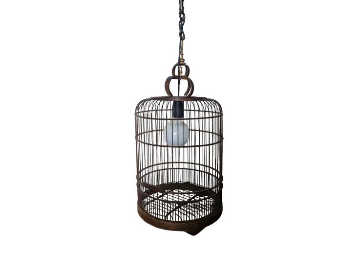 Vintage Wooden Bird Cage Ceiling Light