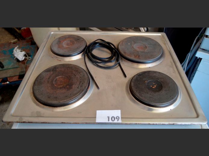 STAINLESS STEEL 4-PLATE HOB, 59 x 51cm [Untested]