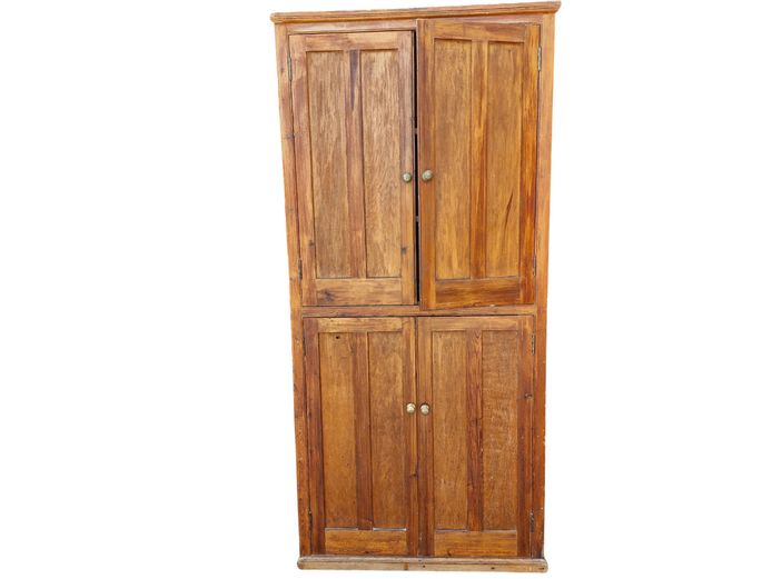 Tall Standing Oregon Pine Free-Standing Pantry Cupboard