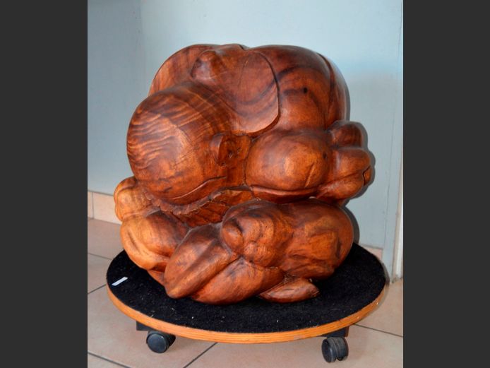 CARVED WEEPING YOGI, 60cm Diameter x 67cm High