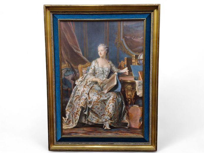 French Madame de Pompadour Genre Scene Framed Print