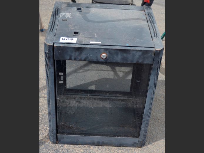 BLACK METAL SERVER CABINET, 51 x 45 x 60cm