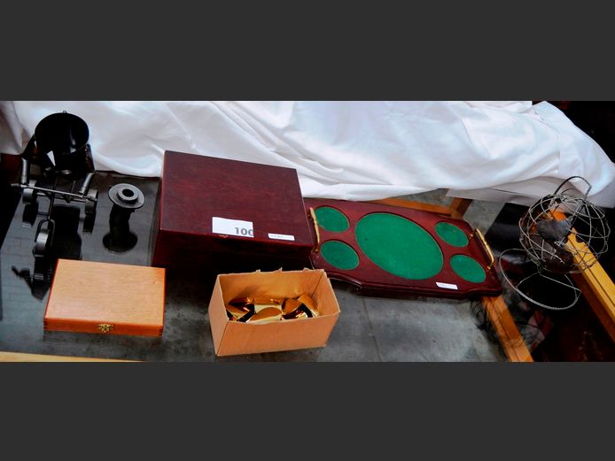 METAL WINE BOTTLE HOLDER, CHERRY FOIL HUMIDOR, etc