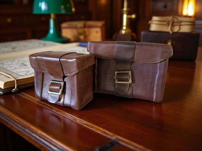 1950's Military Genuine Leather Belt Pouches