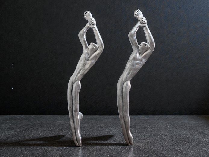 Carrol Boyes Large Sculptural "Woman Man" Front Door Handles