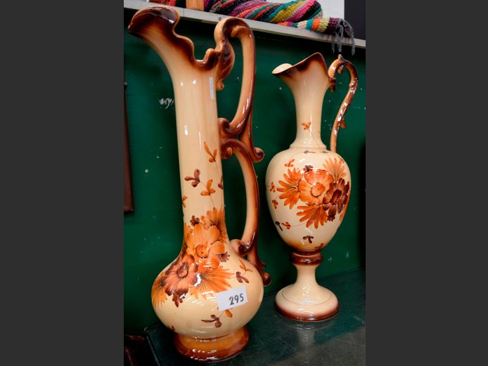 SET OF 2 PORCELAIN VASES, 78cm High & 73cm High [Small chip to 1] [150,151]