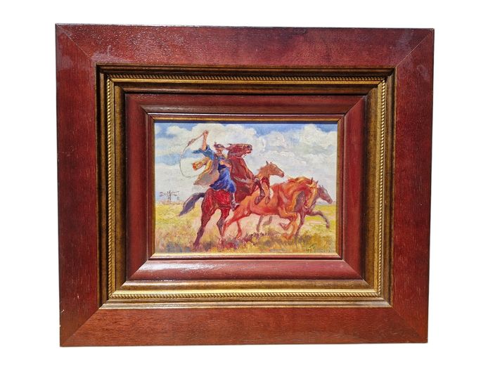 Original Oil Painting "Par de Jockeys" | Signed