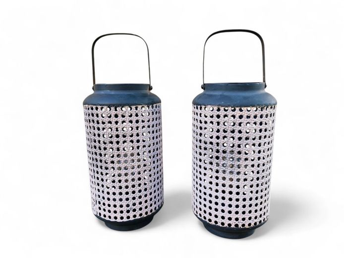 Set of Metal Cane Style Lanterns