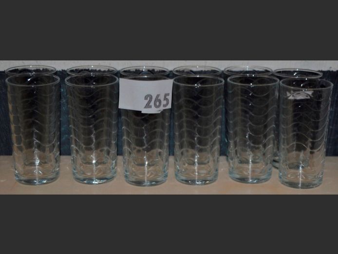 SET OF 12 PATTERNED HIBALL GLASSES