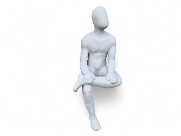 Grid Man Abstract Polished Cement Statue