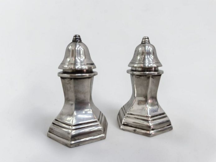 Vintage Silver-Tone Salt and Pepper Shakers