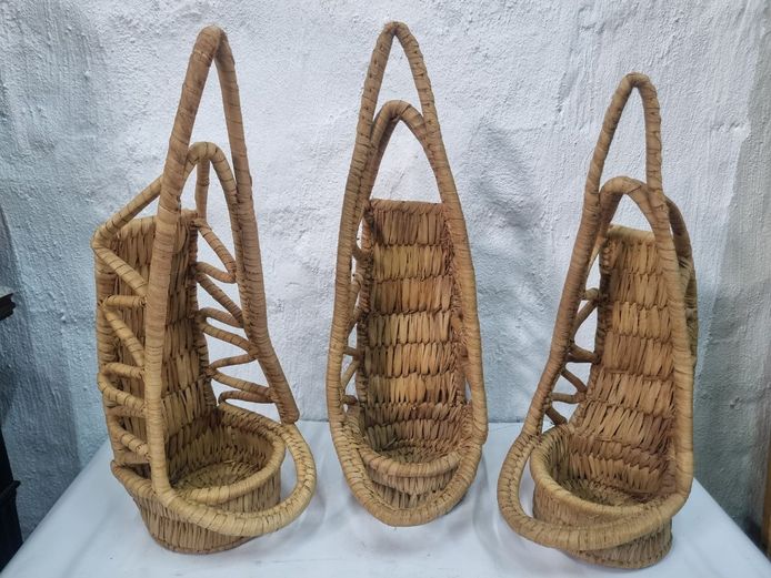 Woven Rattan Basket Holders Set of 3