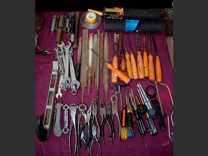 CHISELS, FILES, SANDPAPER, SPANNERS, etc