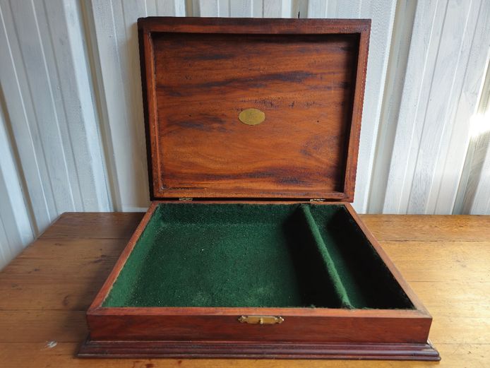 Large Vintage Teak Wood Cutlery Box