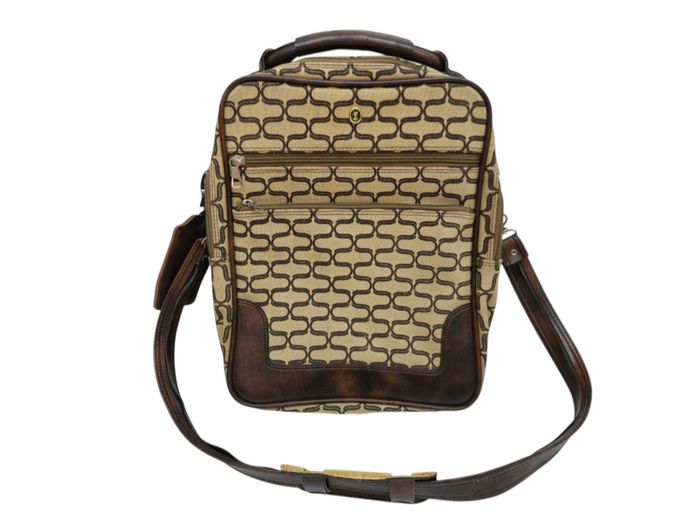Vintage Golden Arrow Monogrammed Travel Bag / Shoulder Bag, c. 1970s–1980s