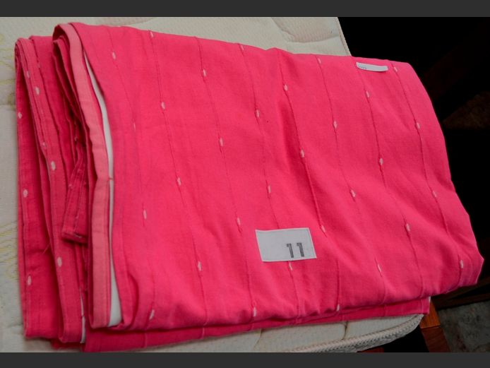 SET OF 3 DROPS PINK LINED CURTAINS