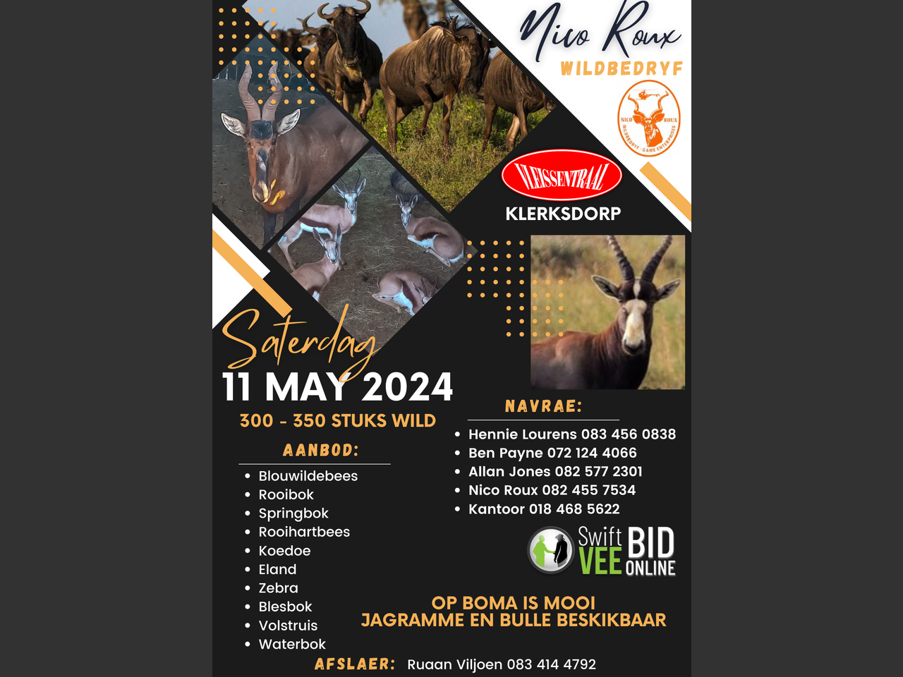 NICO ROUX WILD VEILING | SwiftVEE | South Africa’s Leading Online ...