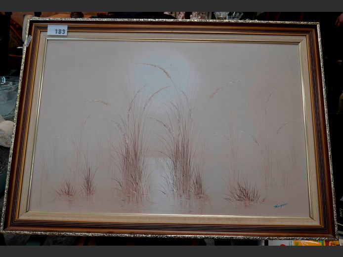 GILT FRAMED OIL ON BOARD "LANDSCAPE" SIGNED THOMPSON, 89 x 59cm