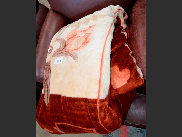 LIGHT BROWN & BEIGE DOUBLE BLANKET