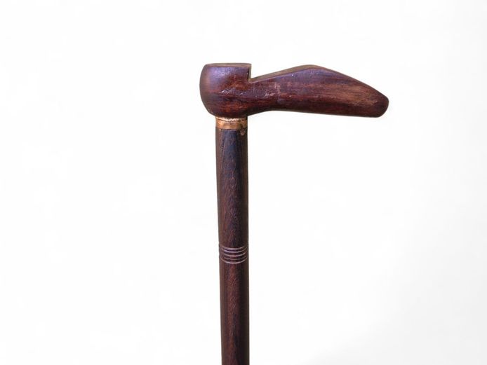 1920's Hand Carved Jarman Shoe Shape Walking Stick