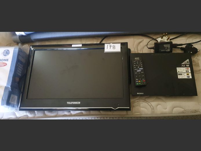 TELEFUNKEN 19" LCD TV & SONY DVD PLAYER WITH REMOTES [Untested]