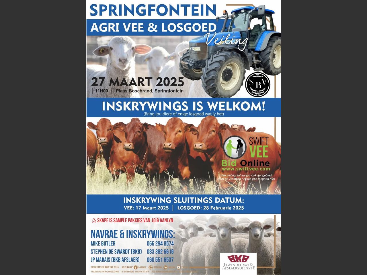 SPRINGFONTEIN AGRI VEE & LOSGOED VEILING | SwiftVEE | South Africa’s ...