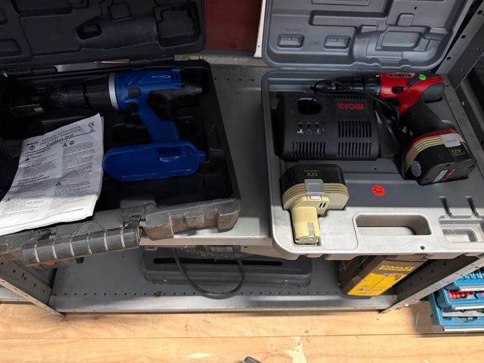 2 Battery Power Drills with cases - As is - Untested