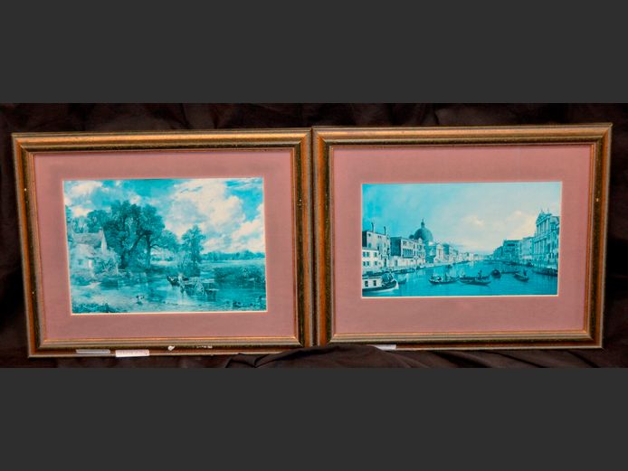 SET OF 2 FRAMED CANELETTO POSTERS, 26.18cm & 26 x 16cm