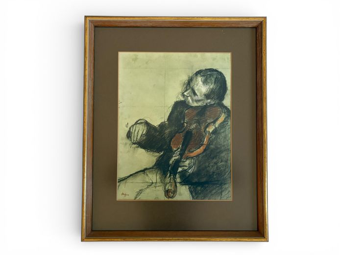 Framed Edgar Degas Style Violinist Study Print
