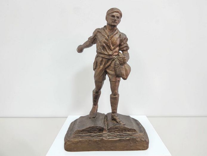 Bronze-Finished Figurative Polyresin Sculpture