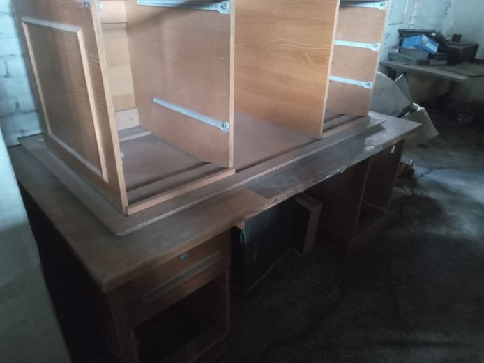 Wooden office desk scrap