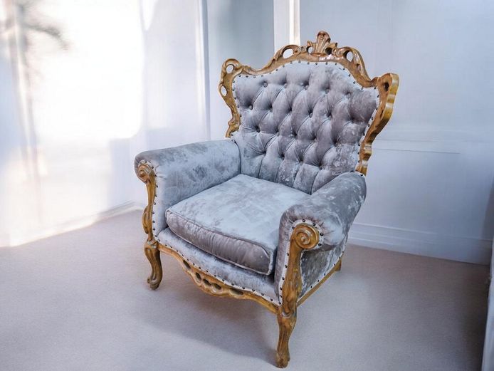 French Louis Style Ornate Carved Armchair