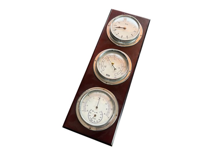 Wall-Mounted Weather Station (Clock, Barometer & Thermometer)