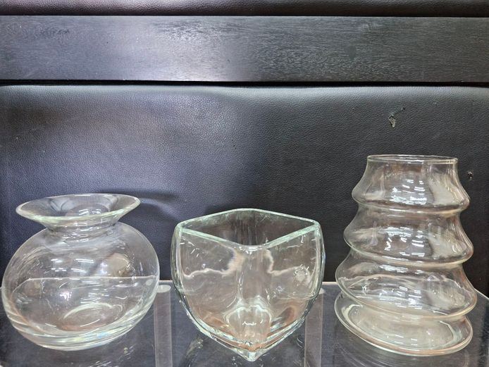 Assorted Clear Glass Vases of Size & Shape