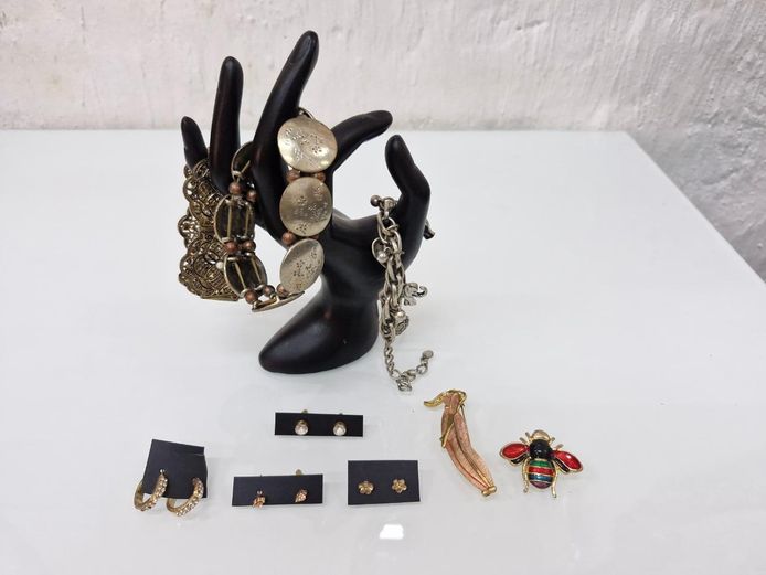 Costume Style Jewelry Job Lot - Enamel Bee Brooch, Bracelets, Earrings