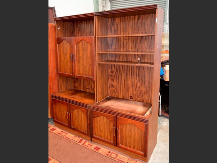 IMBUIA FOIL 2-PIECE WALL UNIT, 82 x 47 x 186cm