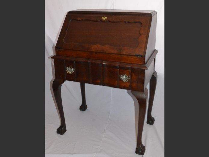 IMBUIA BALL & CLAW SINGLE DRAWER FALL FRONT WRITING BUREAU, 76 x 47 x 105cm