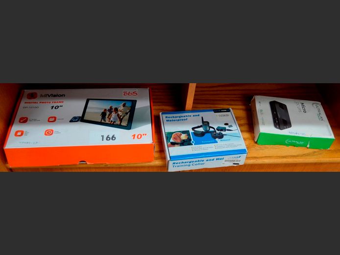 MIRISION DIGITAL PHOTO FRAME, RECHARGEABLE DOG TRAINING COLLAR & AN ULTRALAN MICRO DC U.P.S [Switch on, untested further], etc [22,23,25]