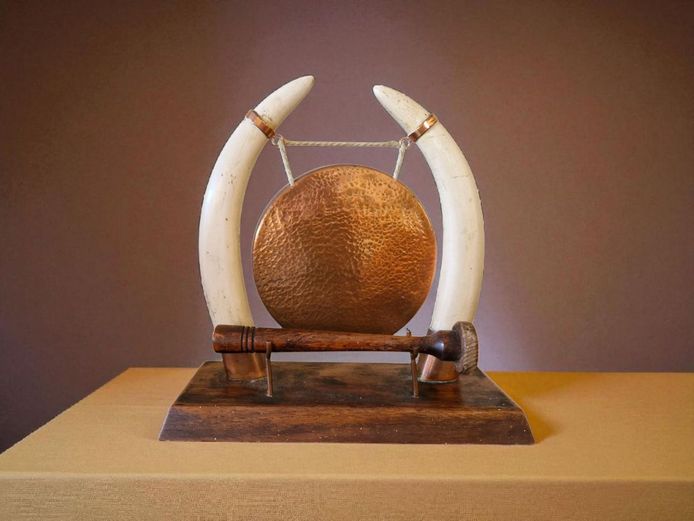 Vintage Tusks & Copper Dinner Gong